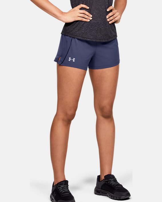 Women's UA Qualifier Speedpocket Shorts in Blue image number 1